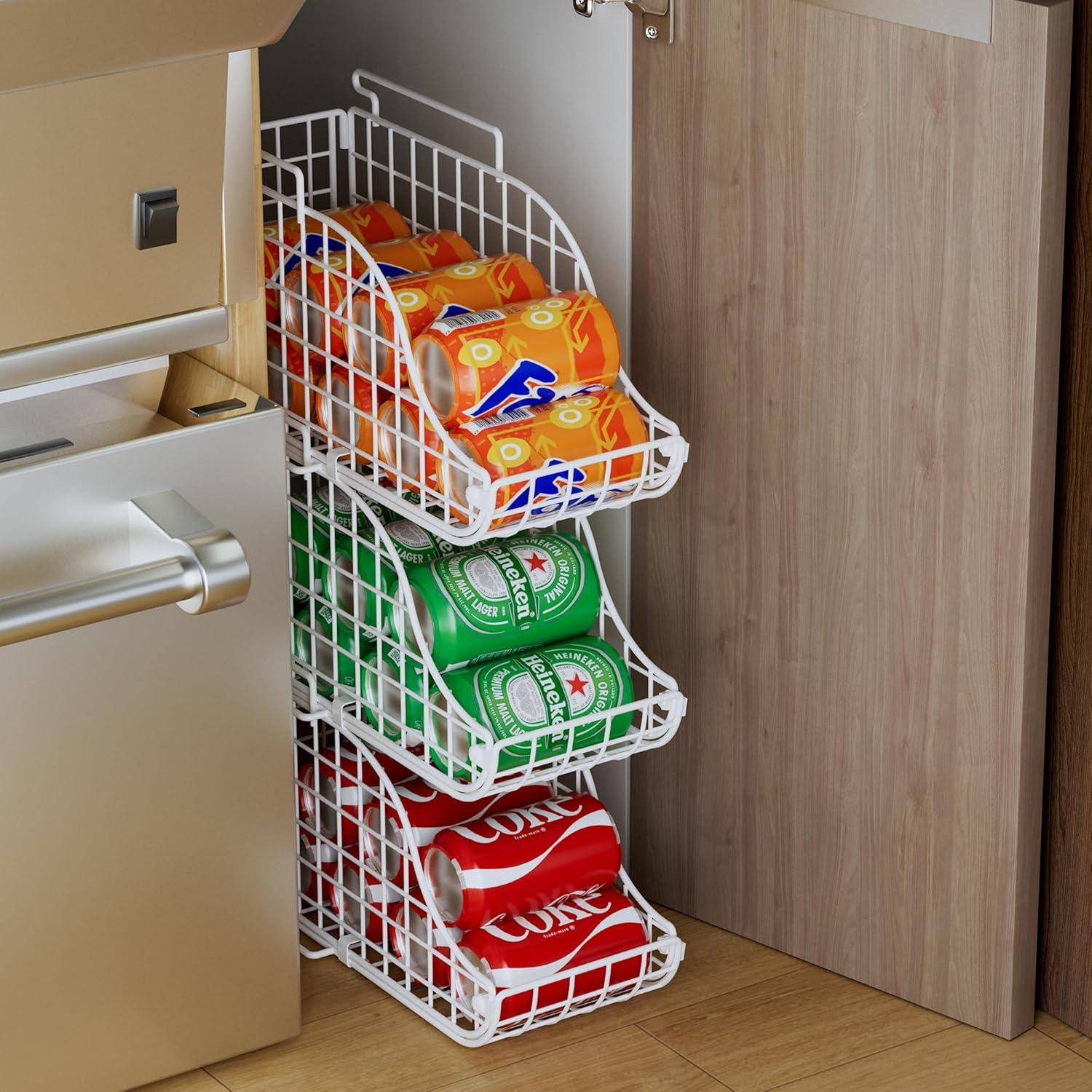 Organizador de Latas Apilable Sonyabecca 3-Pack Blanco