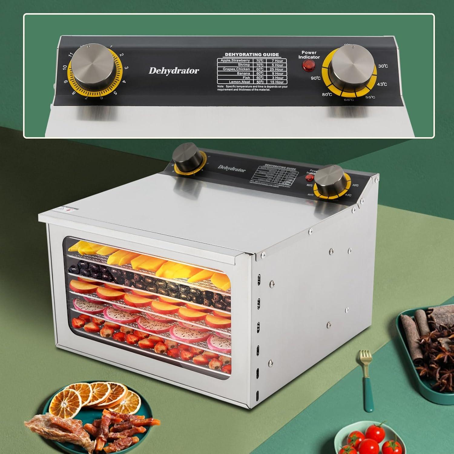 Deshidratador de Alimentos Ongniong 6 Bandejas 400W Acero Inoxidable