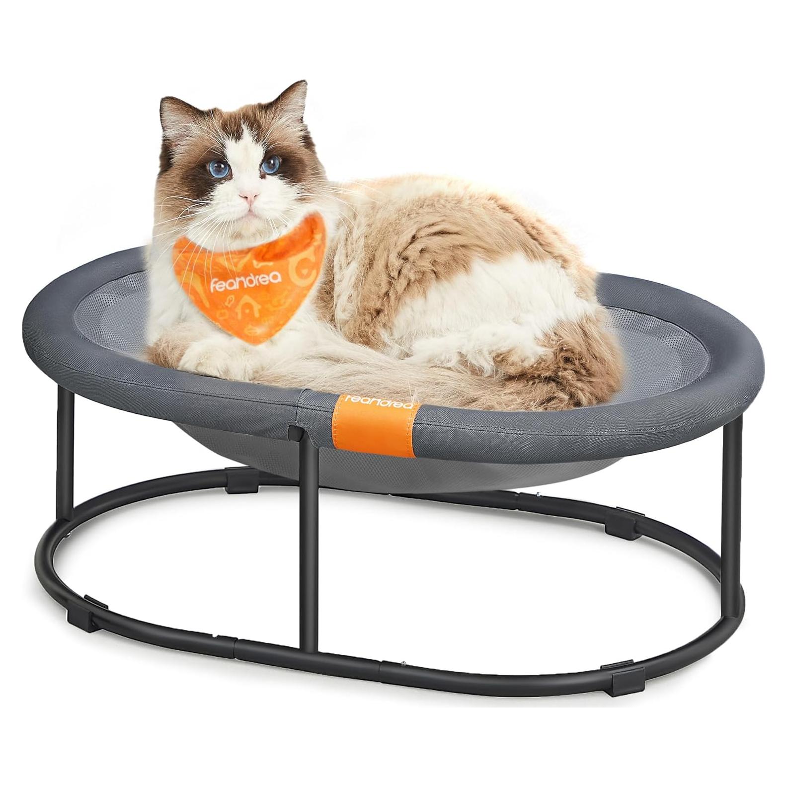 Cama para mascotas Feandrea ovalada, hamaca para gatos gris