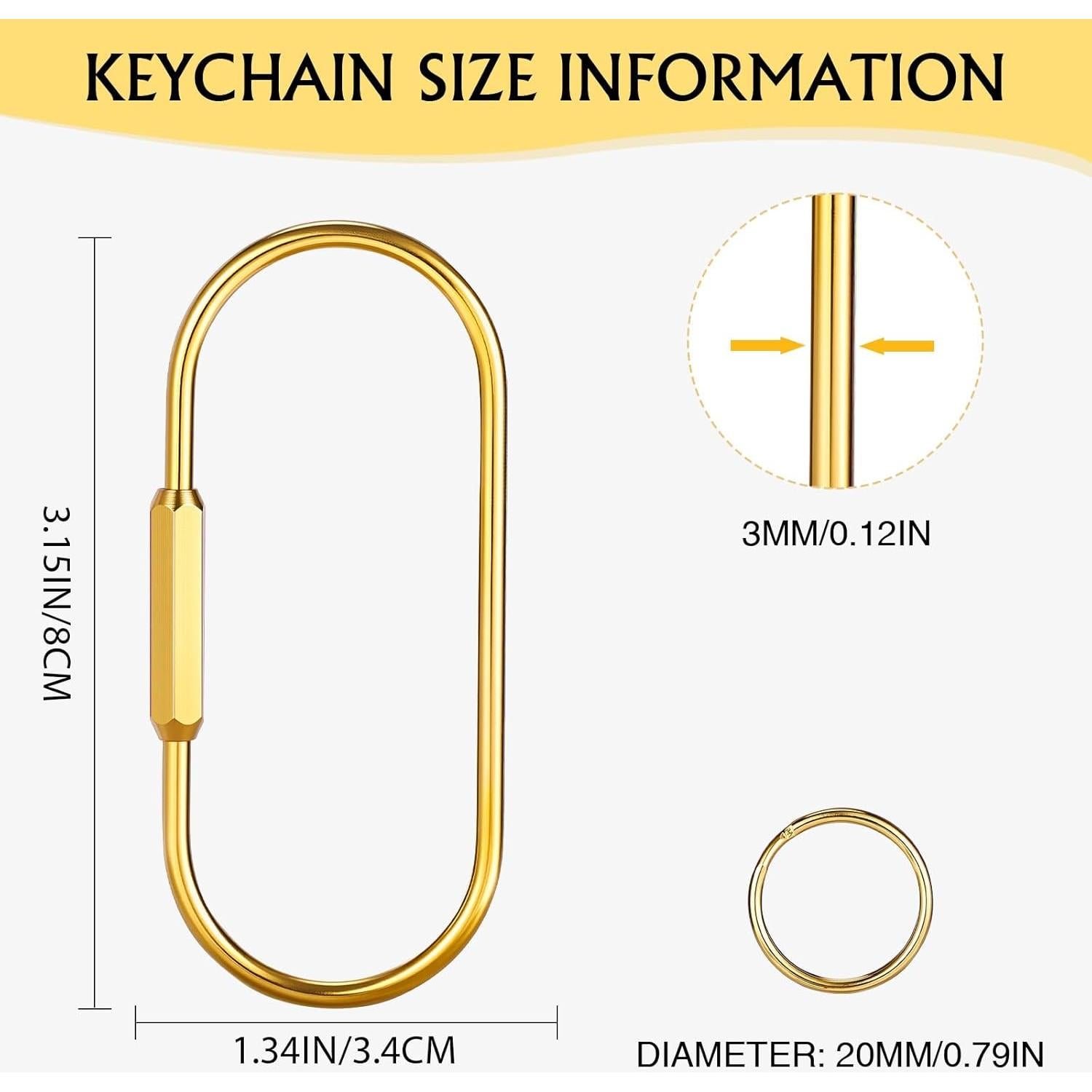 Anillas de Llave de Latón Tiezzi Gold, 4 Piezas con Carabinero