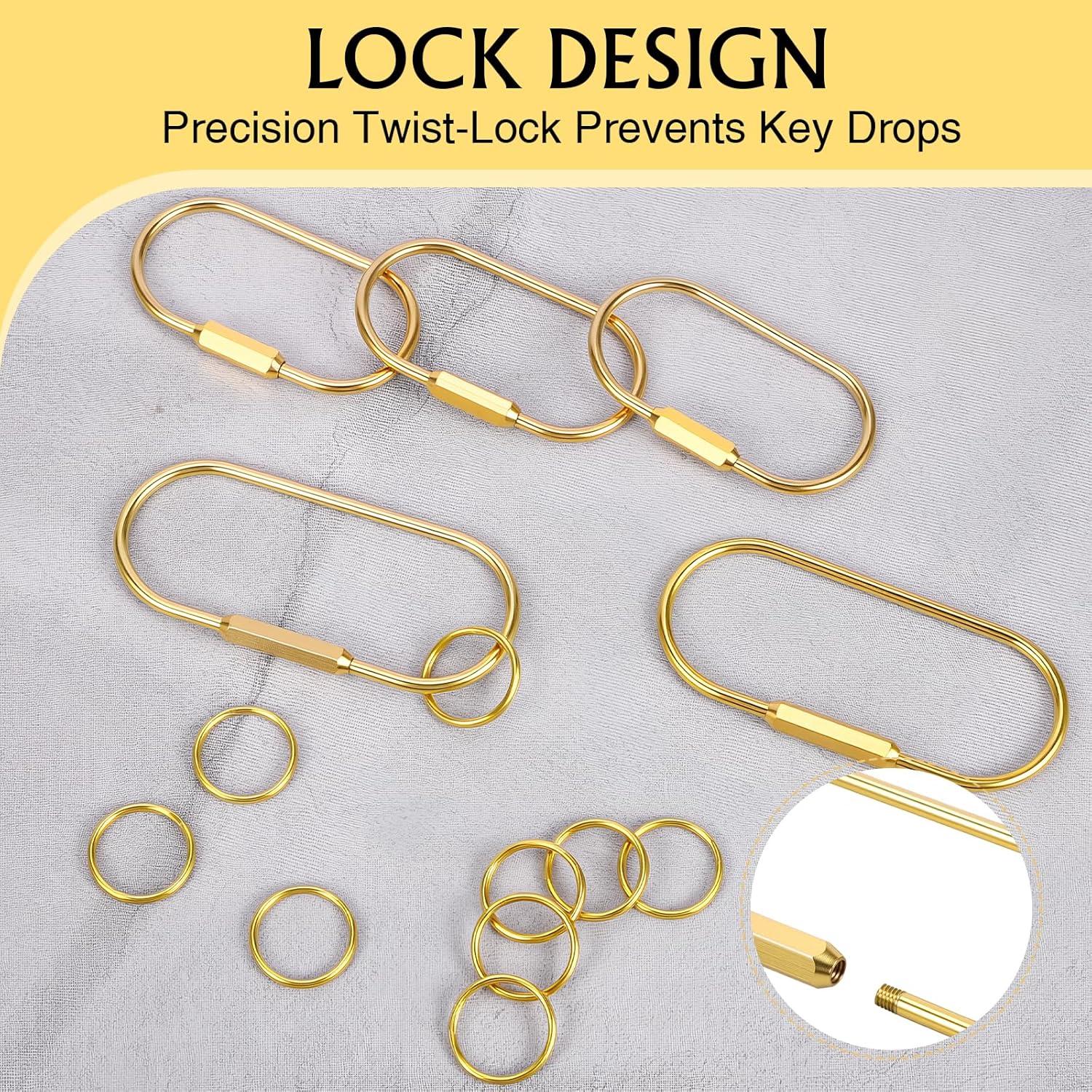 Anillas de Llave de Latón Tiezzi Gold, 4 Piezas con Carabinero