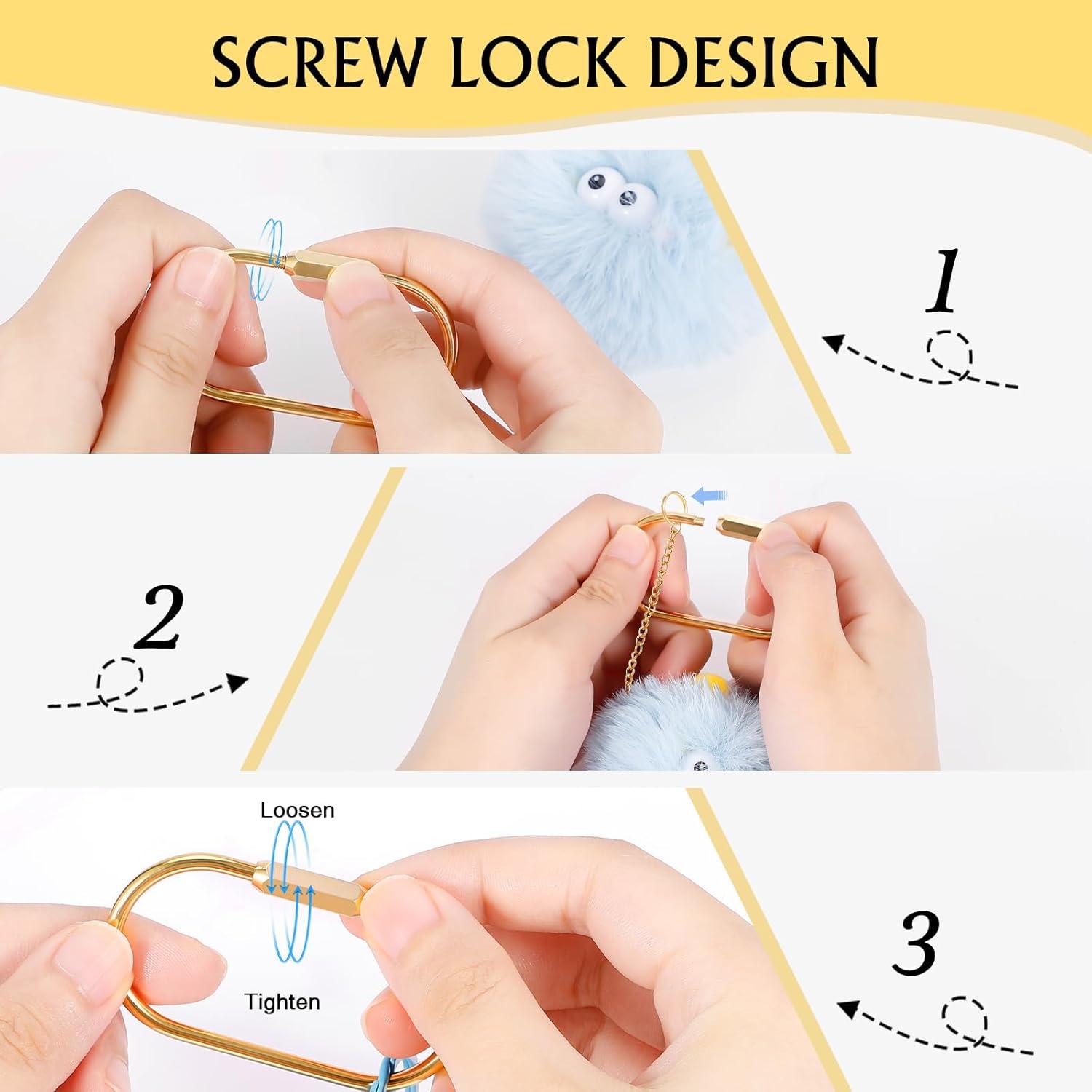 Anillas de Llave de Latón Tiezzi Gold, 4 Piezas con Carabinero