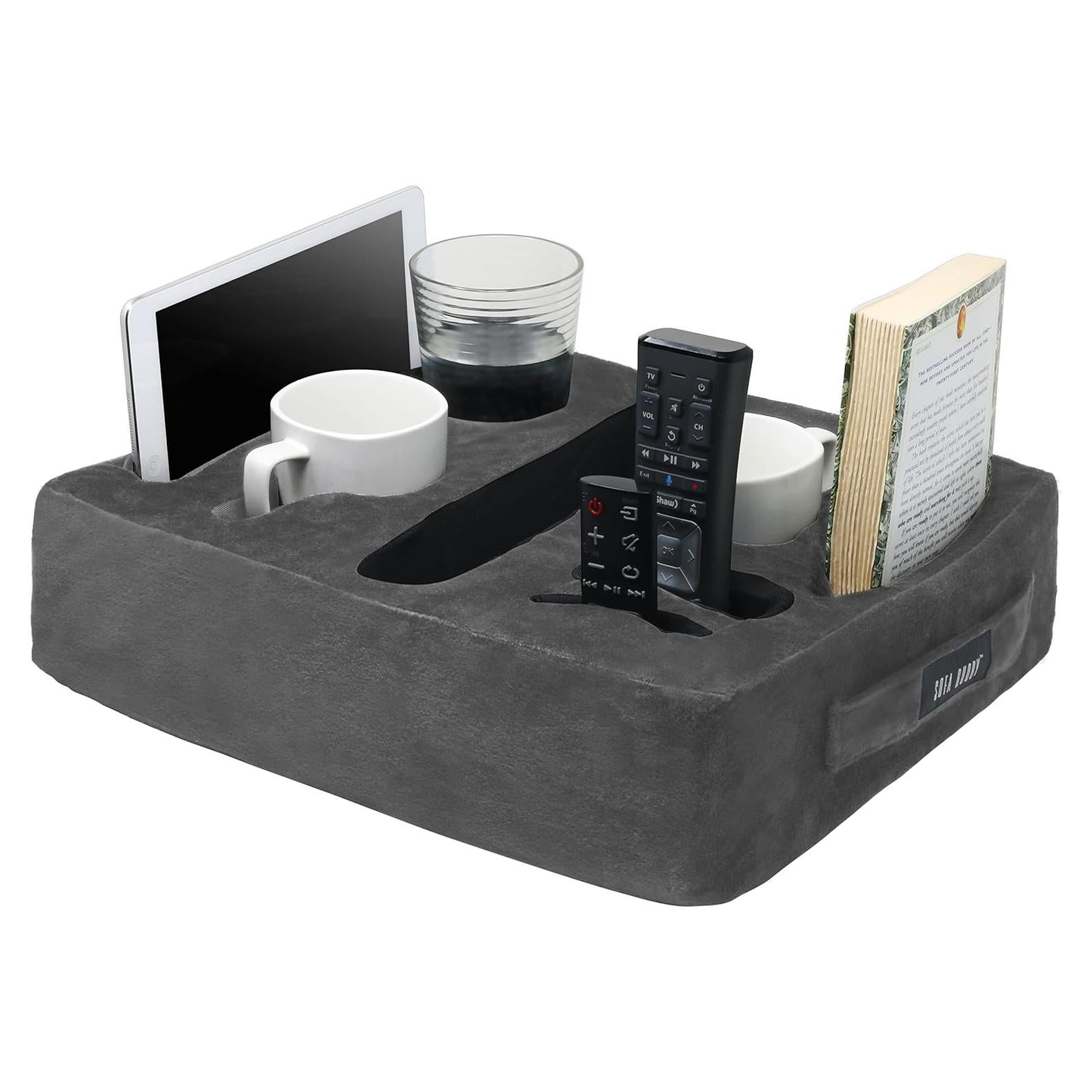 Soporte para Tazas Sofa Buddy Cuadrado Gris Antideslizante