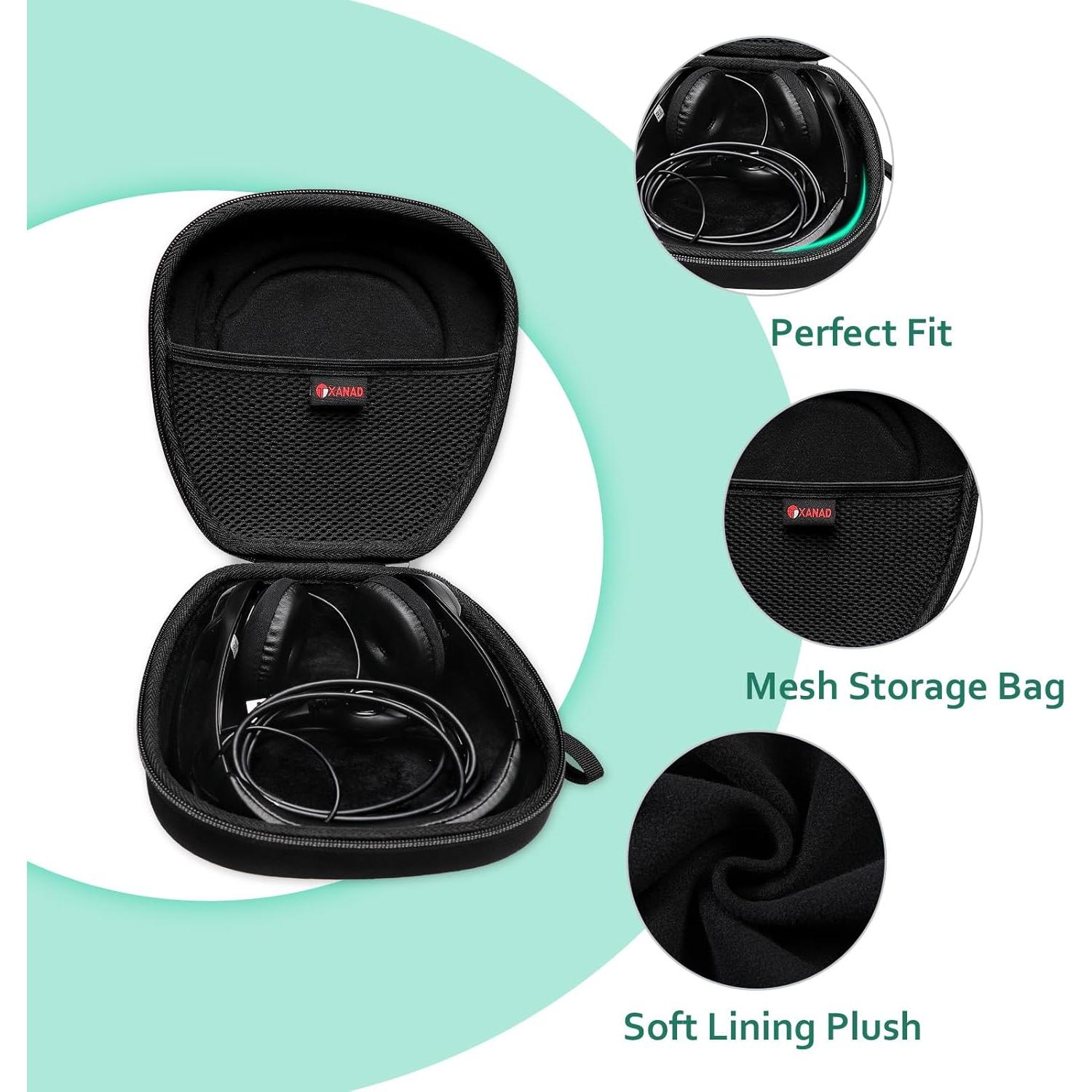 Funda Dura XANAD para Auriculares Logitech y JLab - Negro