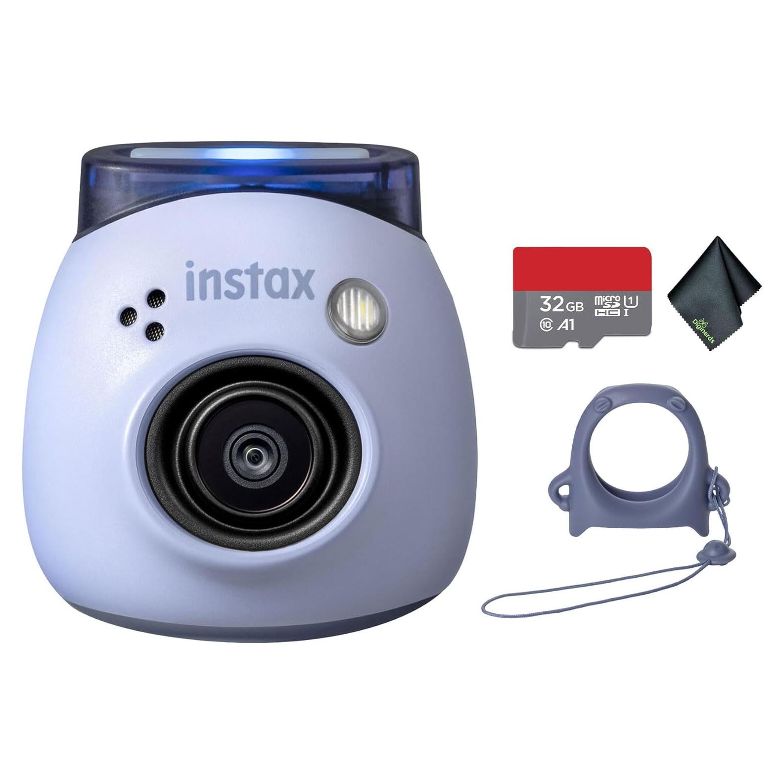 Cámara Digital FUJIFILM INSTAX PAL Azul Lavanda + 32GB + Paño
