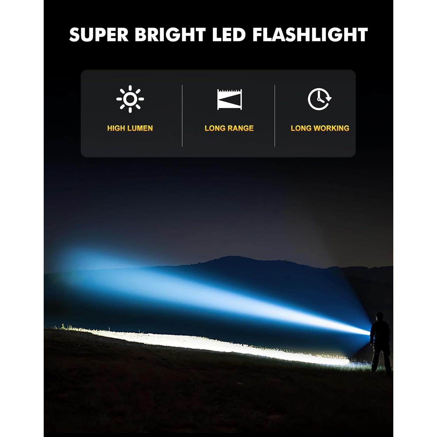 Linterna Táctica Impermeable baibian XHP160-A8 5000 Lúmenes