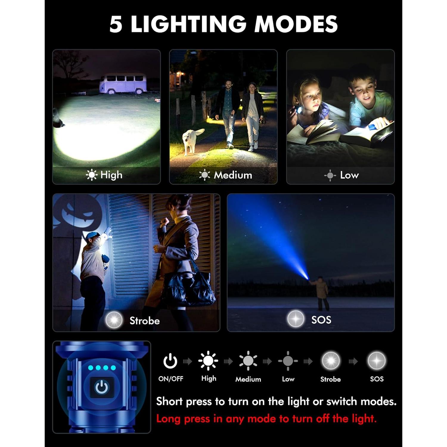 Linterna Táctica Impermeable baibian XHP160-A8 5000 Lúmenes