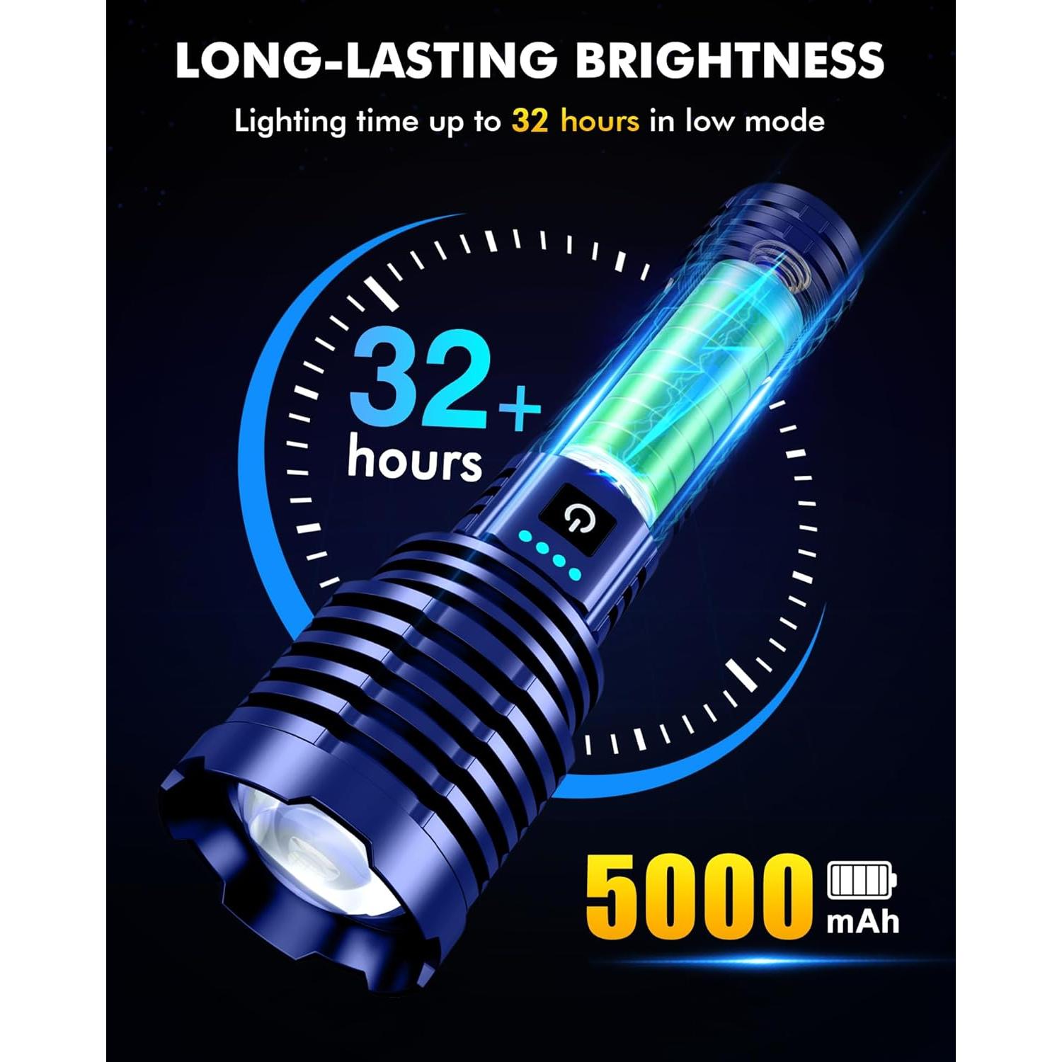 Linterna Táctica Impermeable baibian XHP160-A8 5000 Lúmenes