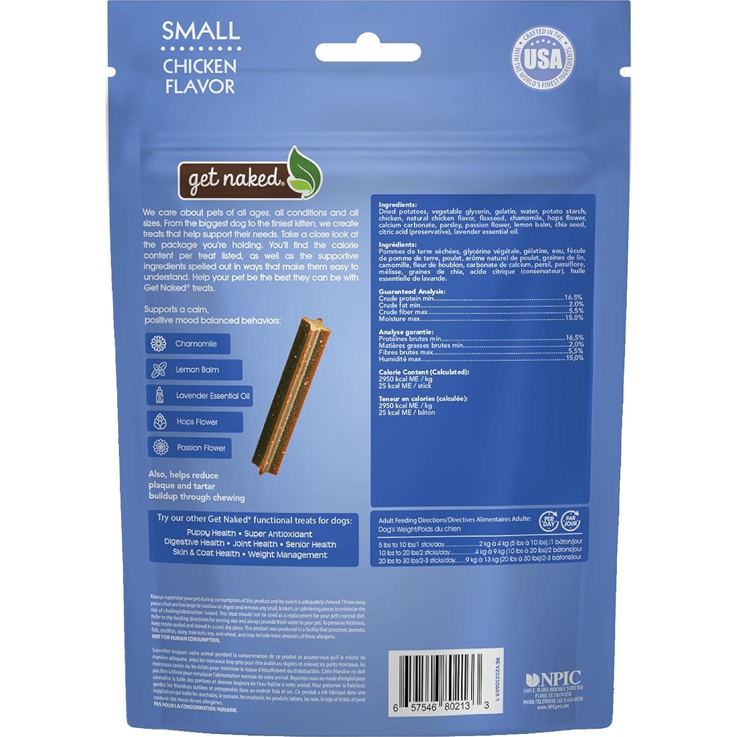 Palitos Masticables Dentales Calmantes Get Naked 175.8g Pollo