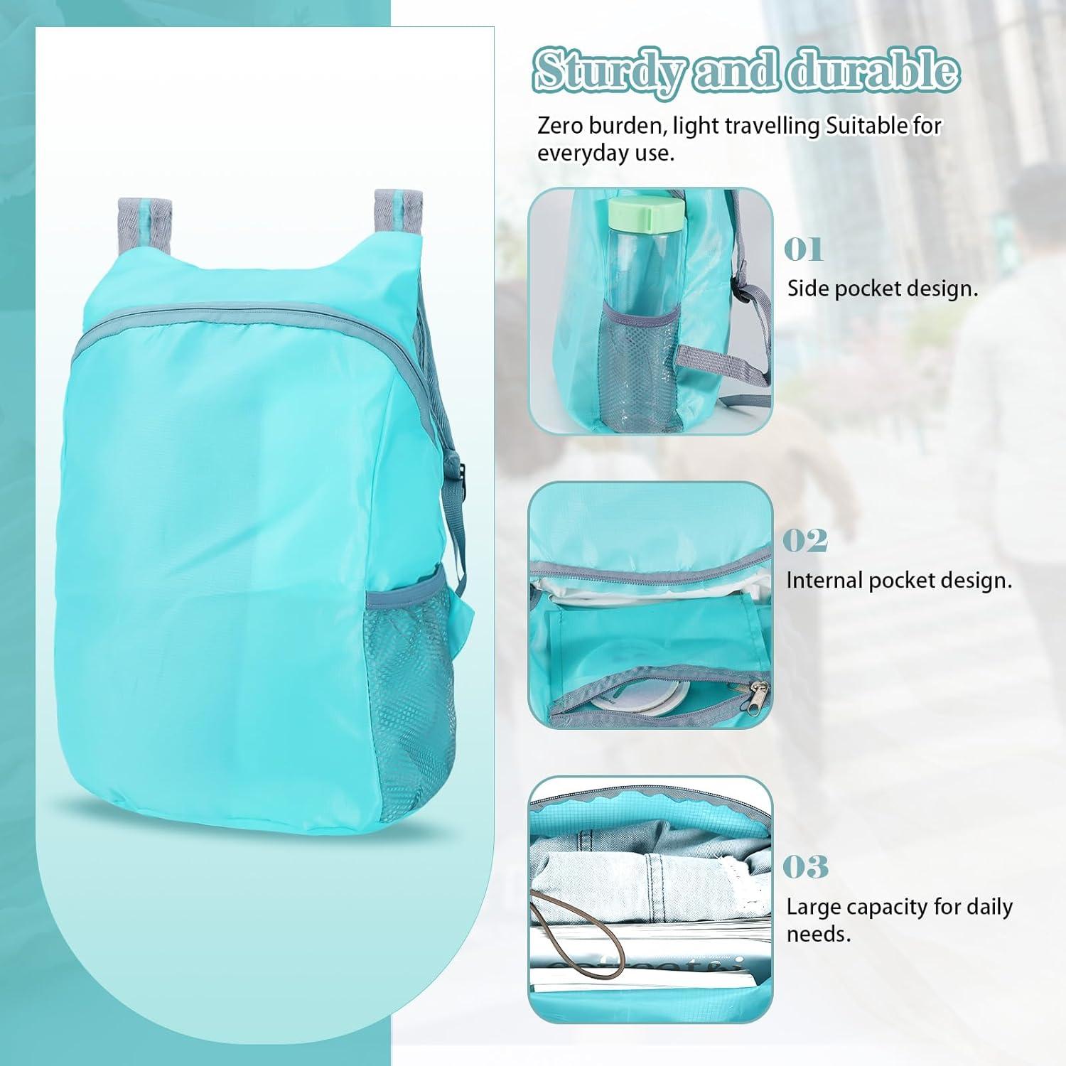 Mochila de Senderismo Plegable 15L Azul - Resistente al Agua