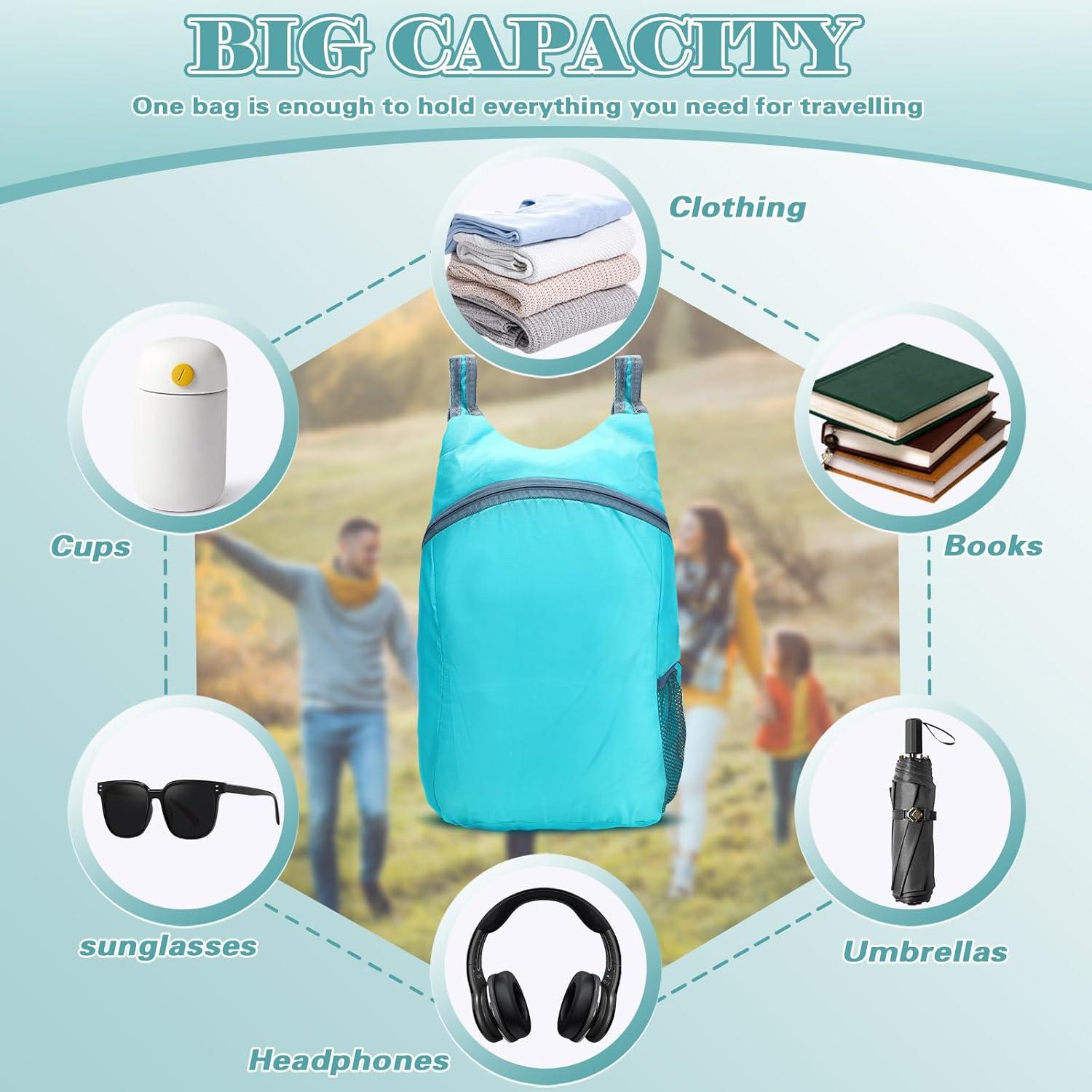 Mochila de Senderismo Plegable 15L Azul - Resistente al Agua