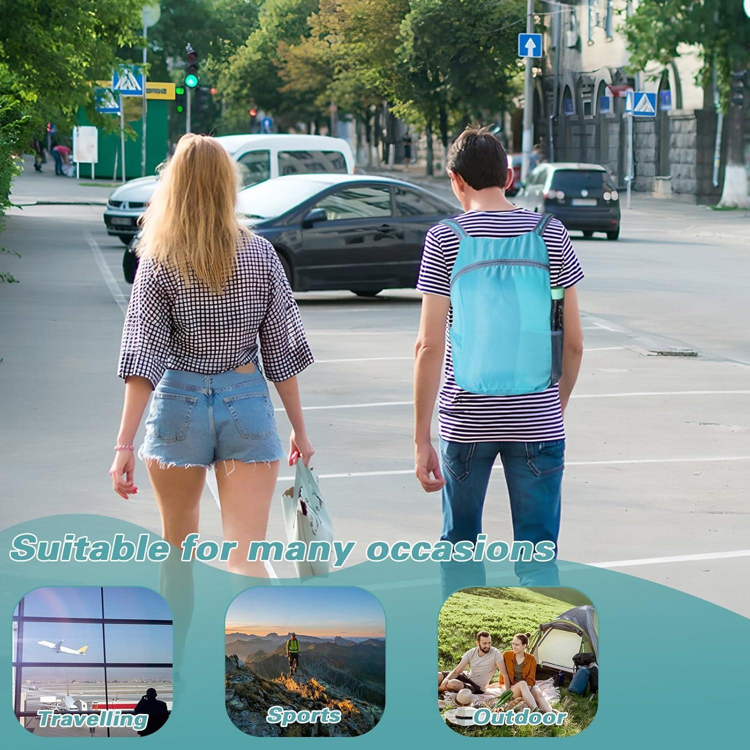 Mochila de Senderismo Plegable 15L Azul - Resistente al Agua