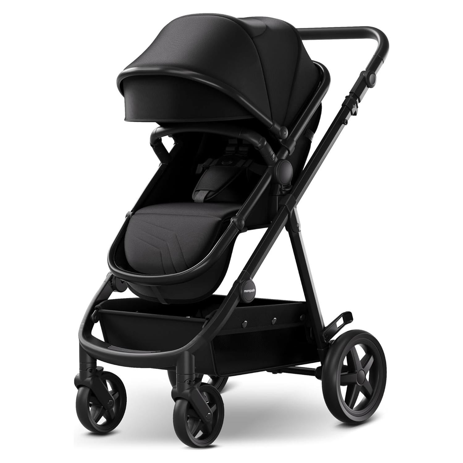Carriola 2-en-1 Mompush Meteor 2 Negra con Adaptador Auto