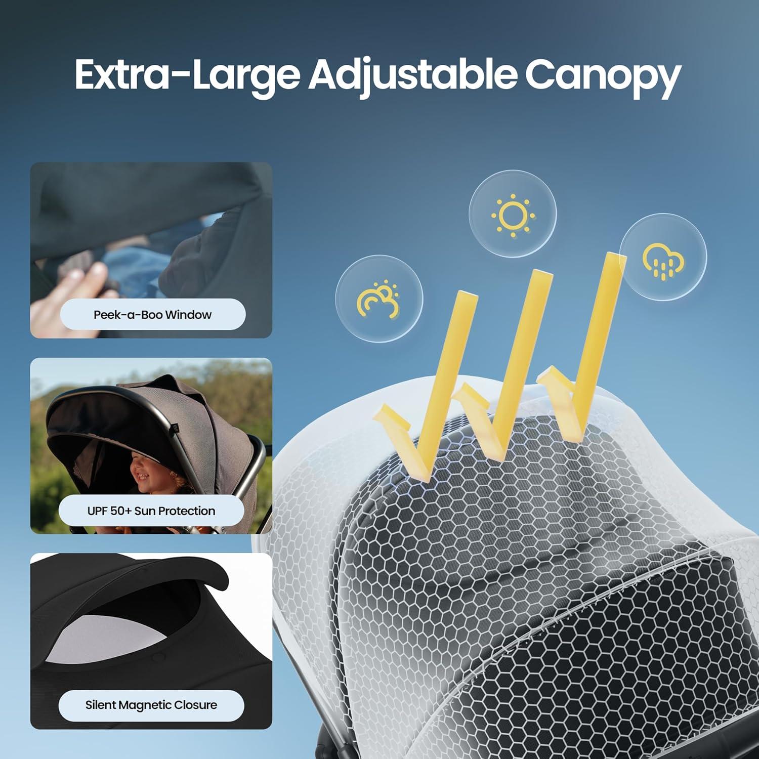 Carriola 2-en-1 Mompush Meteor 2 Negra con Adaptador Auto