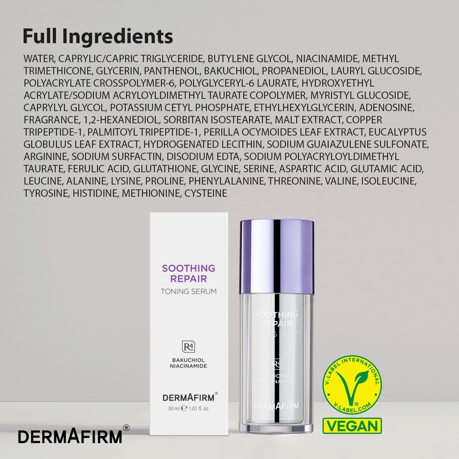 Sérum Tonificante Reparador Dermafirm R4 30ml - Bakuchiol, Retinol, Niacinamida