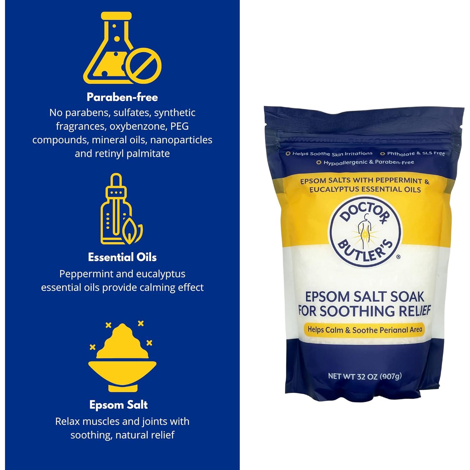 Baño de Sal de Epsom Doctor Butler 907g - Alivio Hemorroides