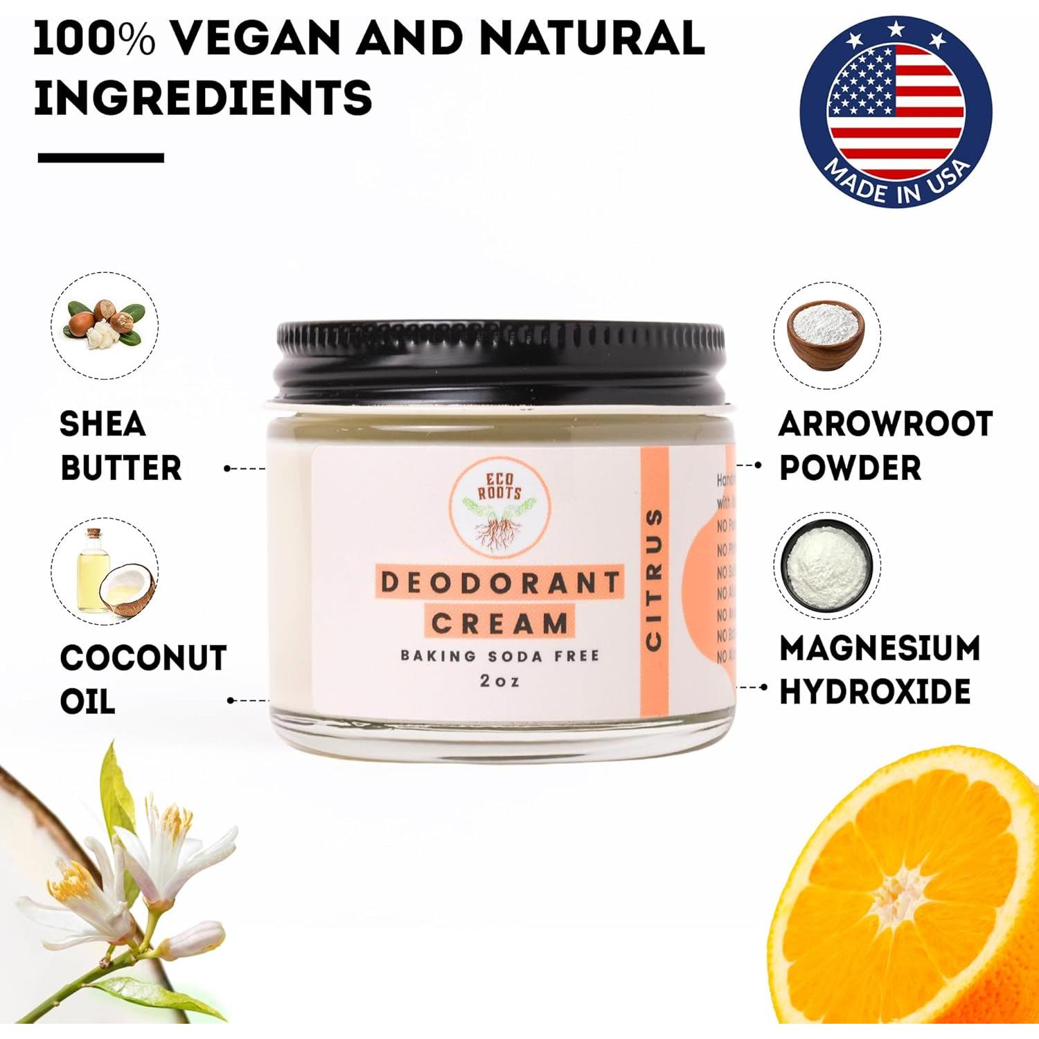 Desodorante Natural Eco Roots Crema Vegana Cítrico 150g