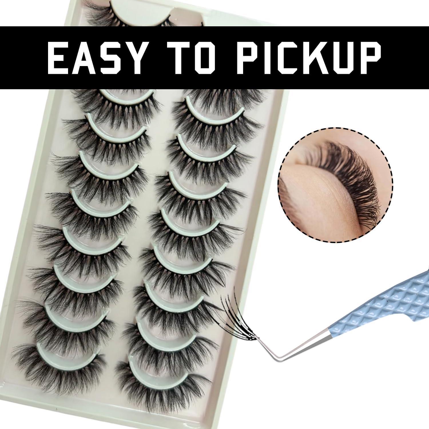 Pinzas de Pestañas ZAHWAJ - Juego de 5 Acero Inoxidable Azul