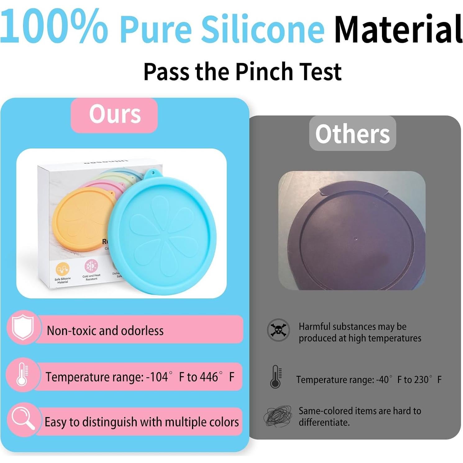 Tapa de Silicona Ullnosoo para Tazones Pyrex 4 Tazas - 4 Piezas