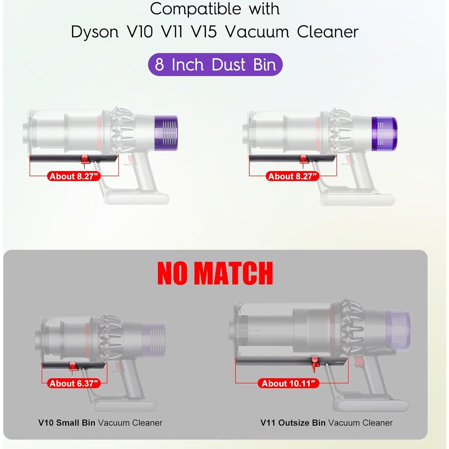 Corredor de Baffle de Ciclón WYWY para Dyson V10 V11 V15 8"