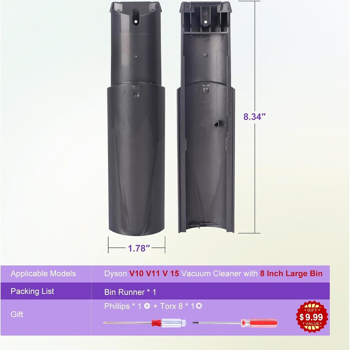 Corredor de Baffle de Ciclón WYWY para Dyson V10 V11 V15 8"