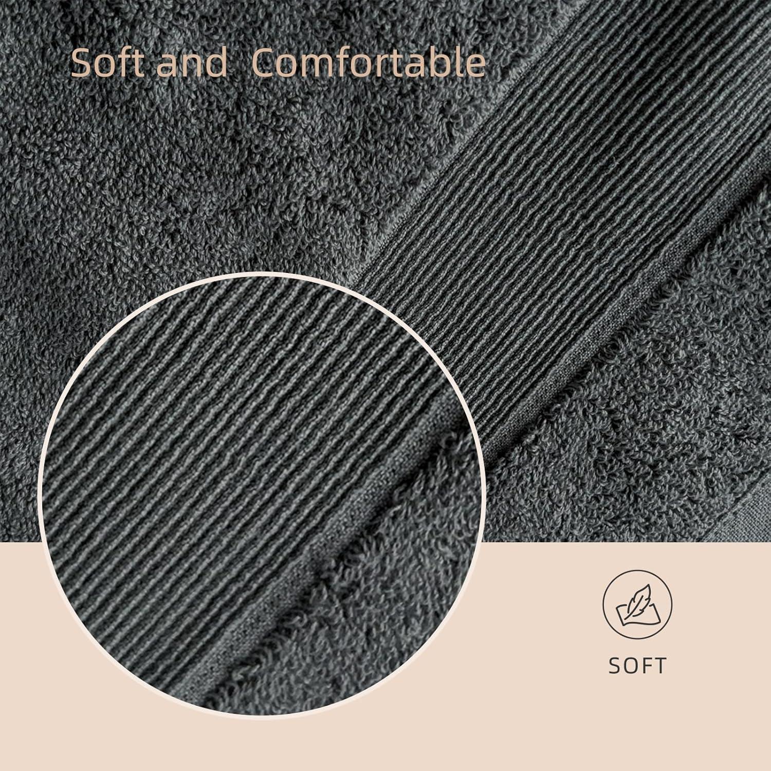 Juego de Toallas 8 Piezas Vacilandia 100% Algodón Gris Oscuro