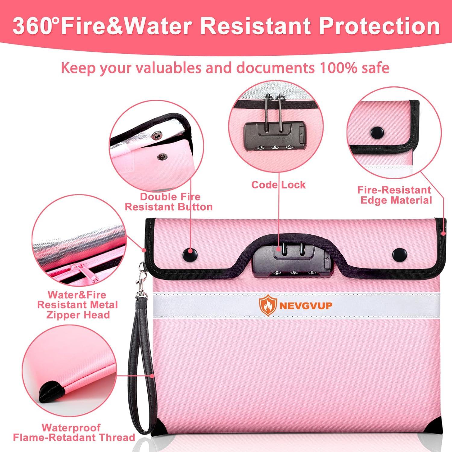 Bolsa a Prueba de Fuego NEVGVUP 26.67x20.32cm Rosa