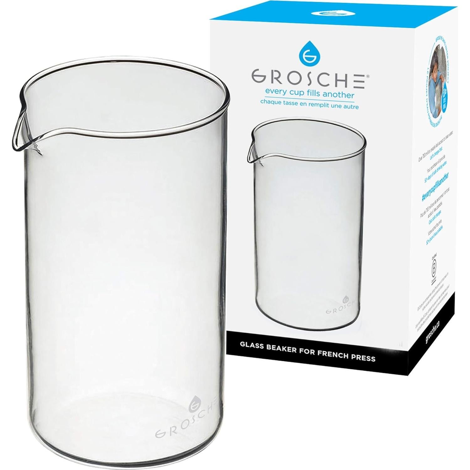 Vaso de Repuesto GROSCHE 1000 ml Vidrio Borosilicato Prensa Francesa