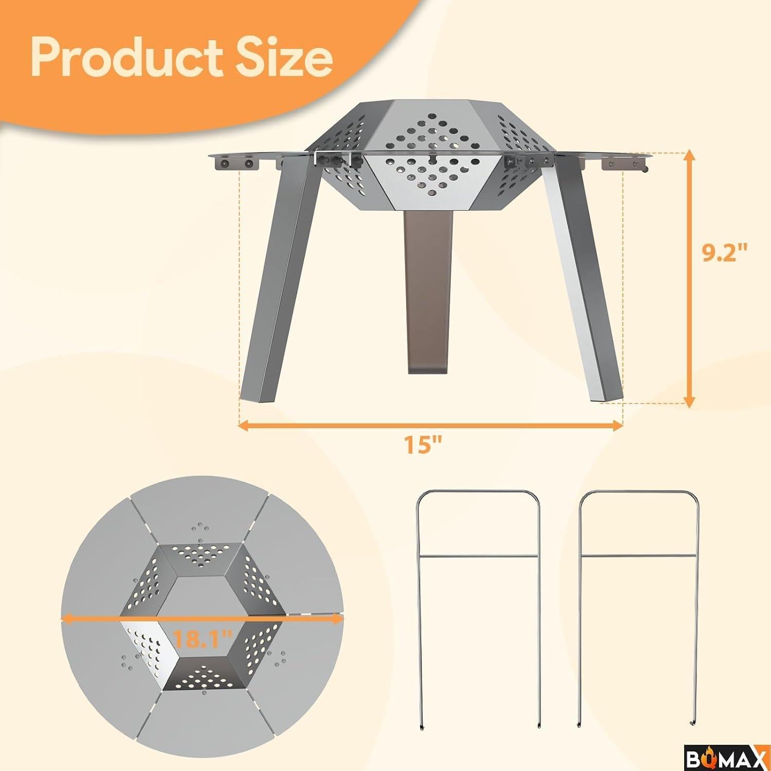 Deflector de Calor BQMAX para Fogata Solo Stove Ranger 15 cm