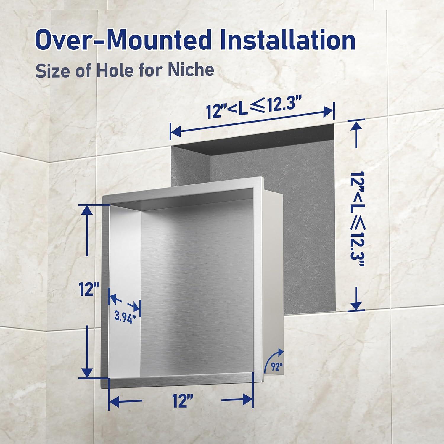 Nicho de Ducha de Acero Inoxidable Bernkot 30.48 cm Cepillado