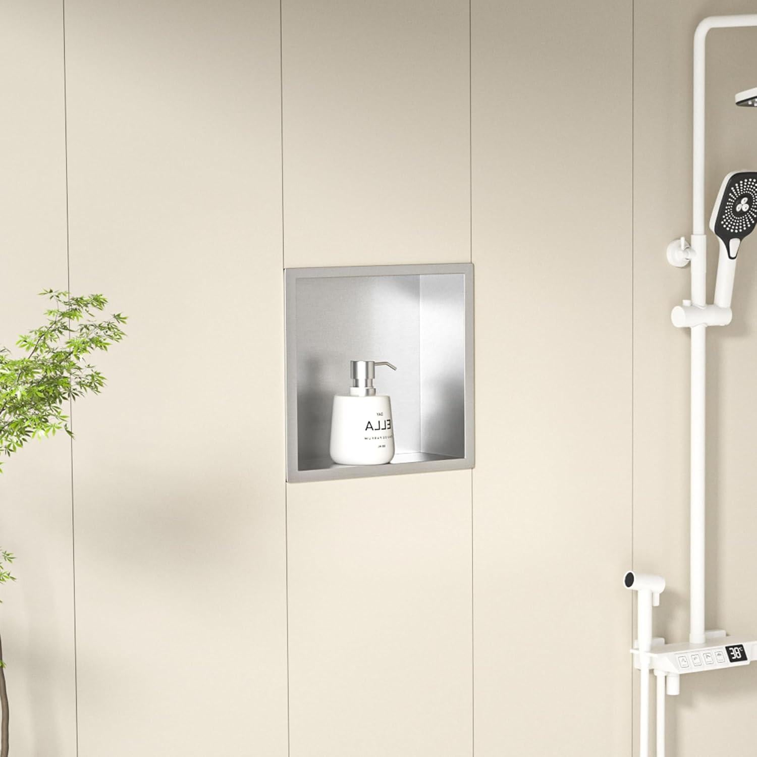 Nicho de Ducha de Acero Inoxidable Bernkot 30.48 cm Cepillado