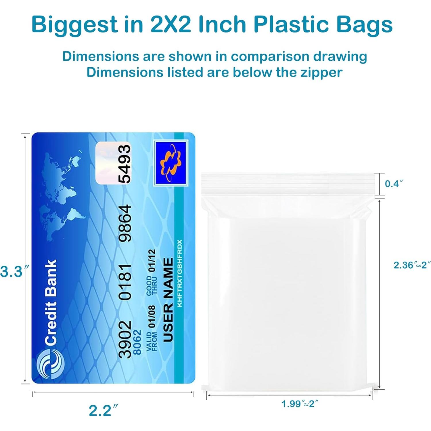 Bolsas de Plástico Reclosables 2''x2'' Pikdmin - Paquete de 100