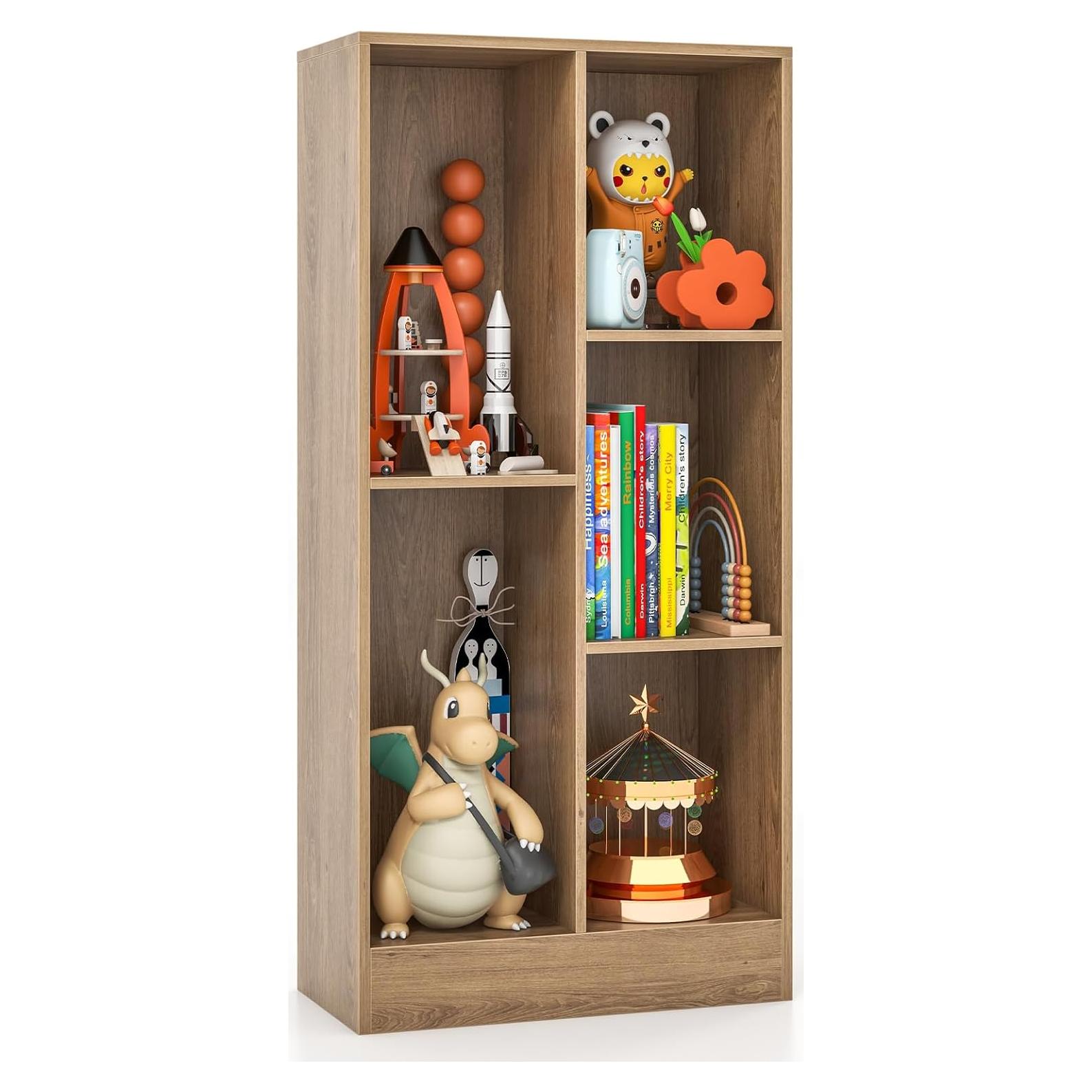 Estantería de Libros Costzon 5 Cubos 104 cm Madera Natural