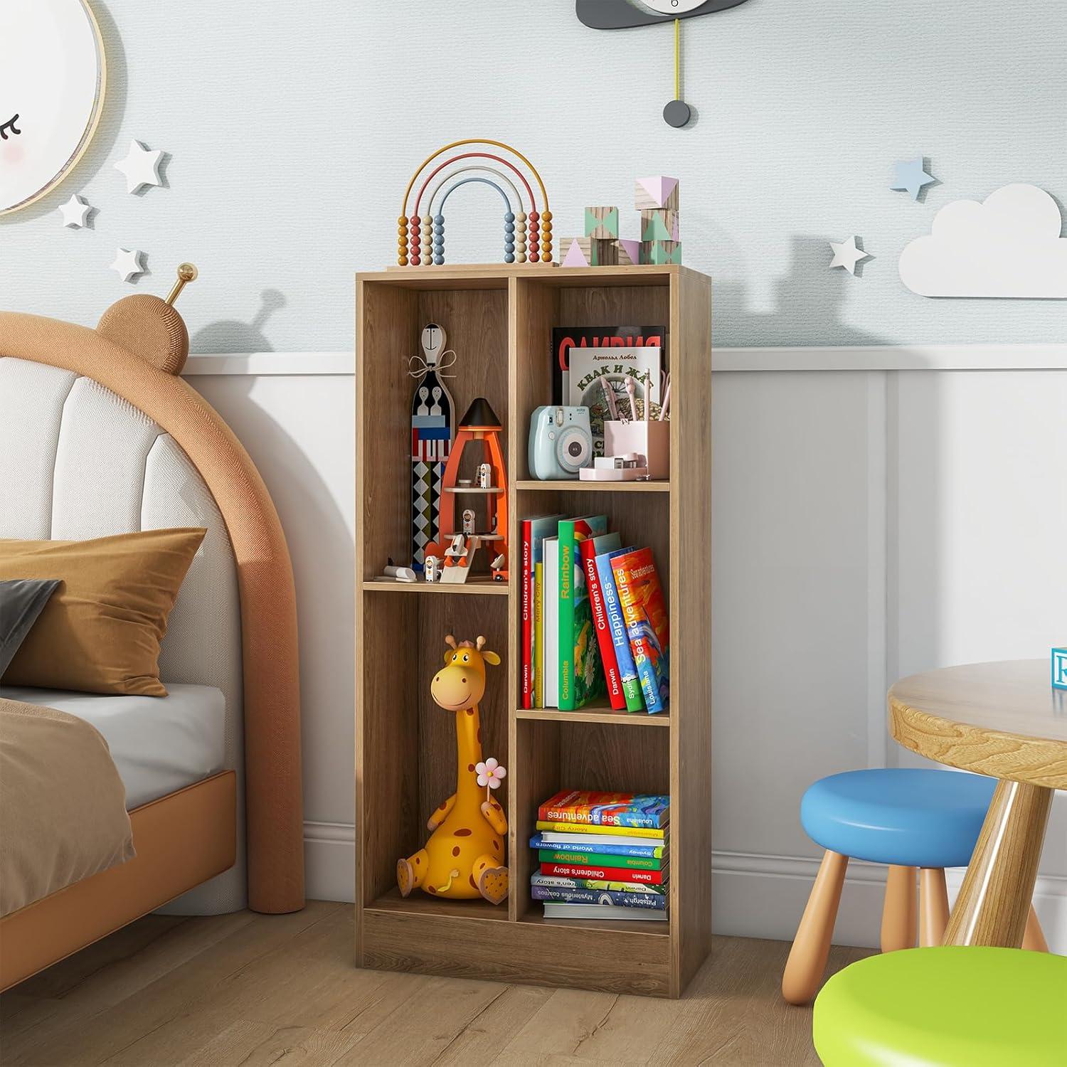 Estantería de Libros Costzon 5 Cubos 104 cm Madera Natural