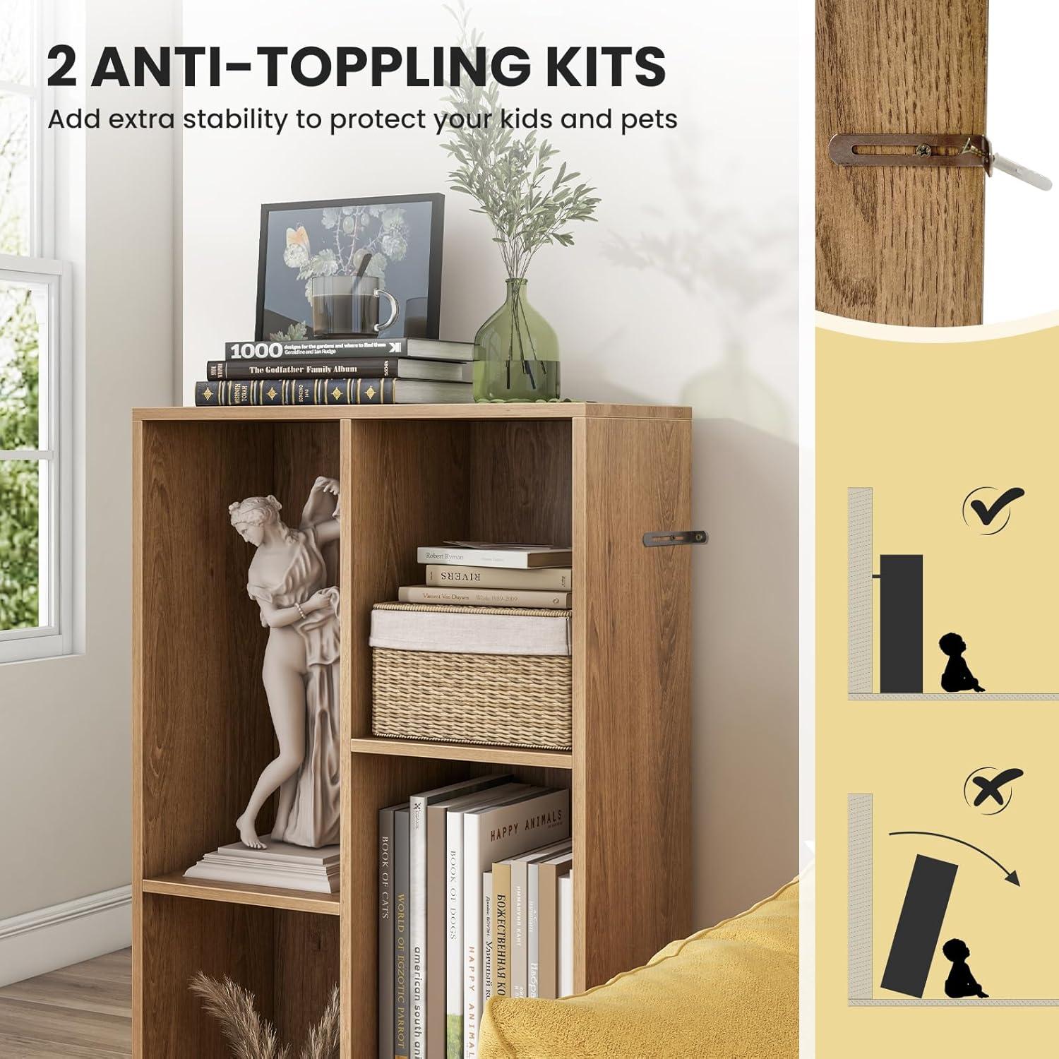 Estantería de Libros Costzon 5 Cubos 104 cm Madera Natural