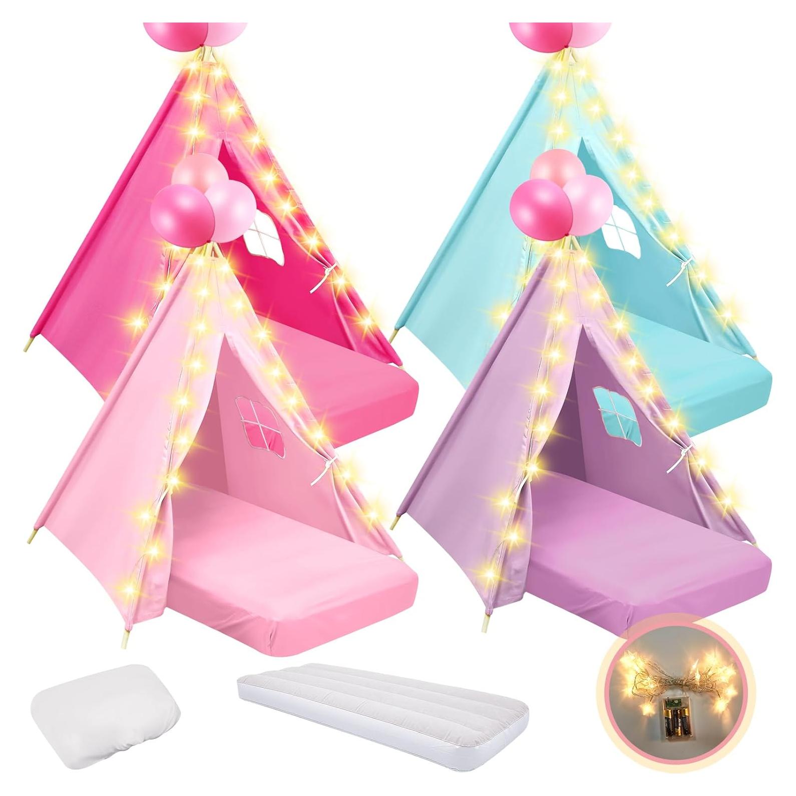 Conjunto de 4 Tiendas Teepee Lemosae con Colchones y Luces