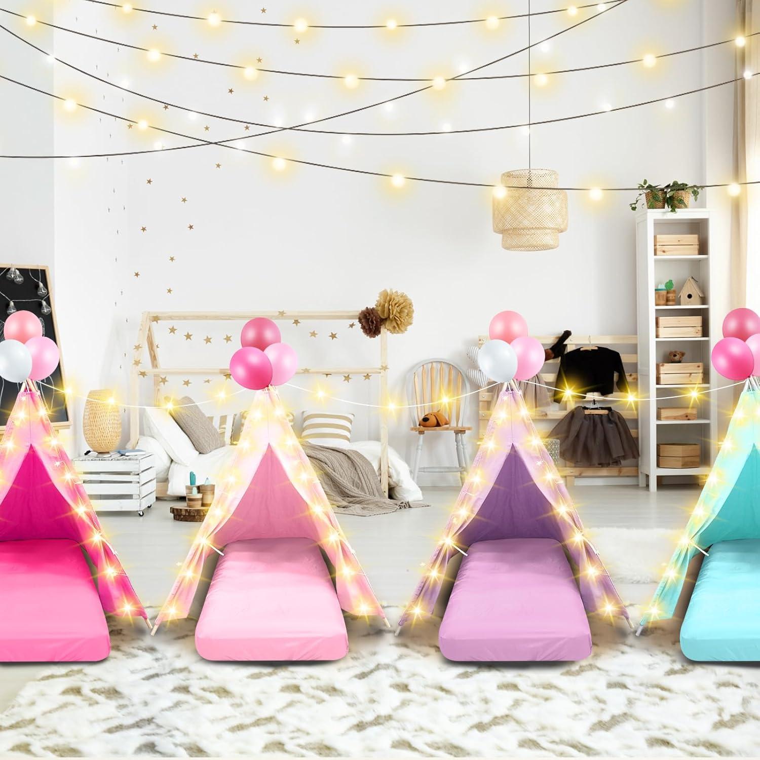 Conjunto de 4 Tiendas Teepee Lemosae con Colchones y Luces