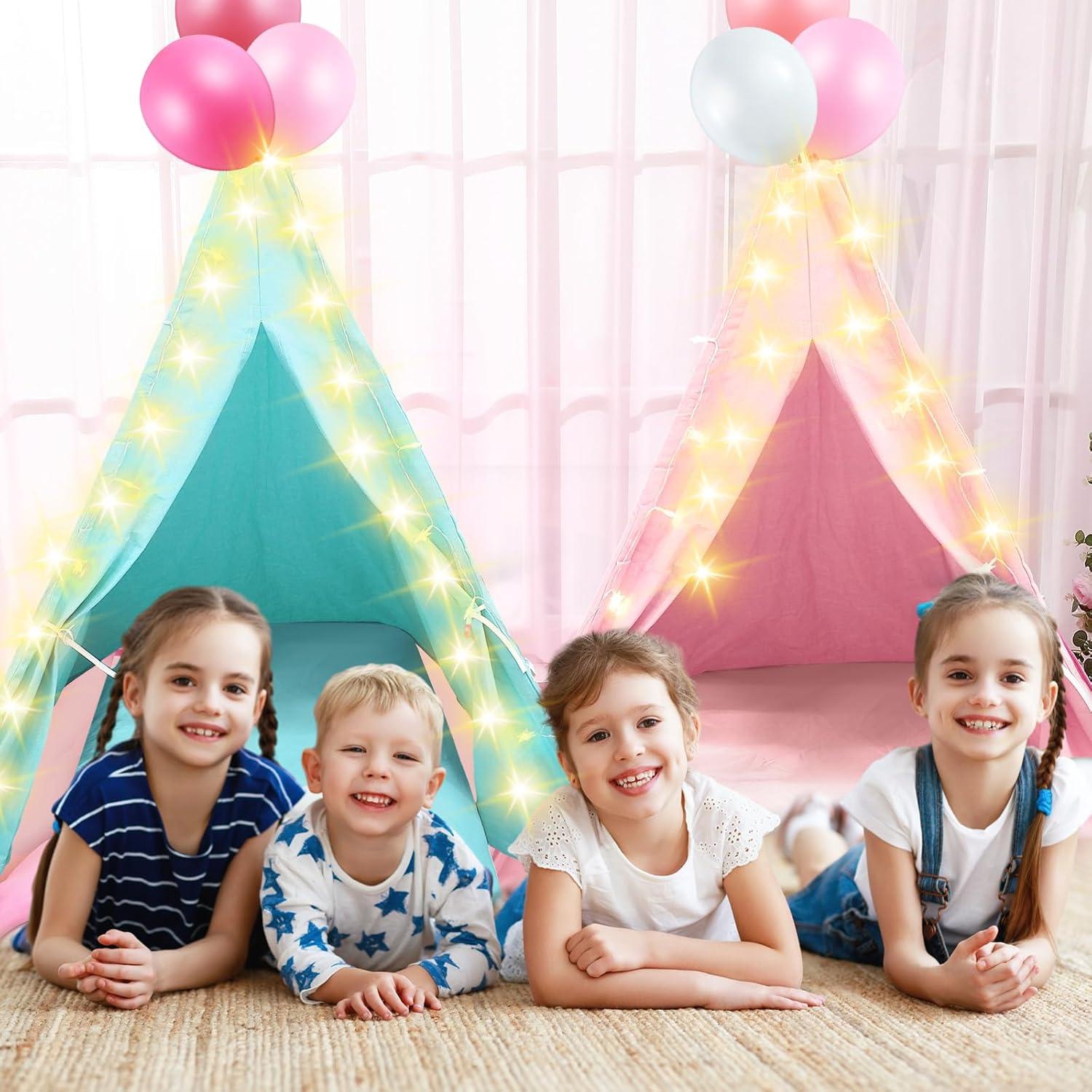 Conjunto de 4 Tiendas Teepee Lemosae con Colchones y Luces