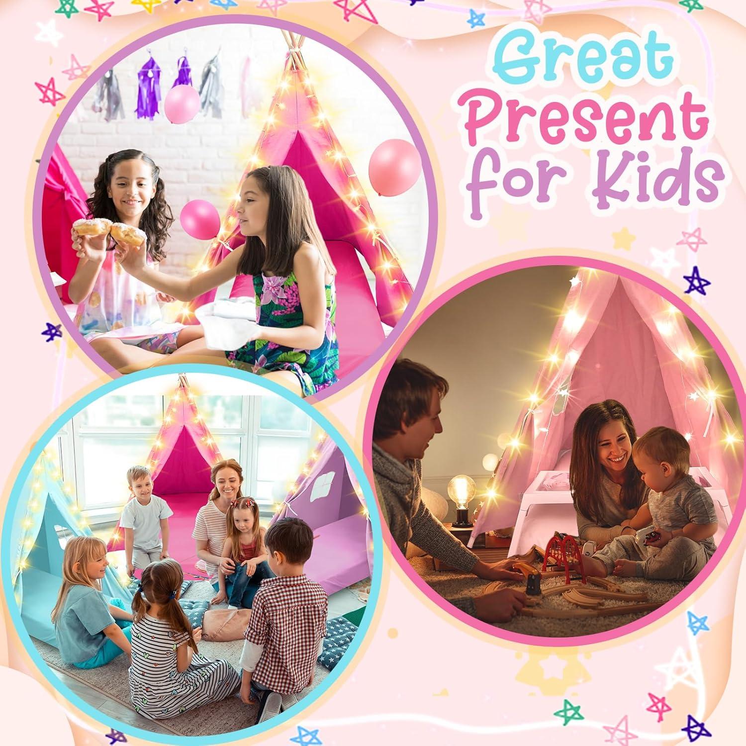 Conjunto de 4 Tiendas Teepee Lemosae con Colchones y Luces