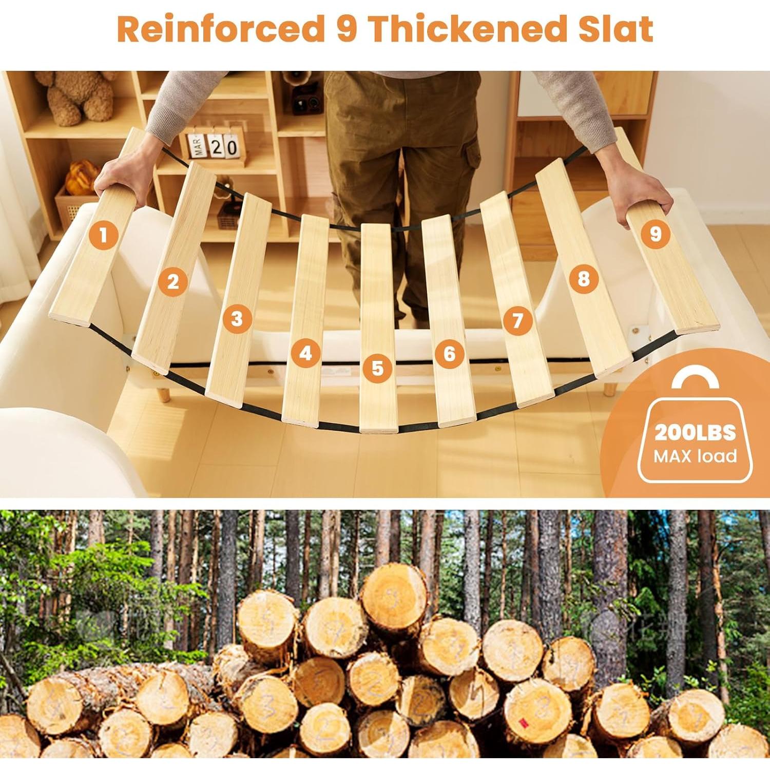 Cama para Niños Pequeños Acolchada con Barandilla de Seguridad