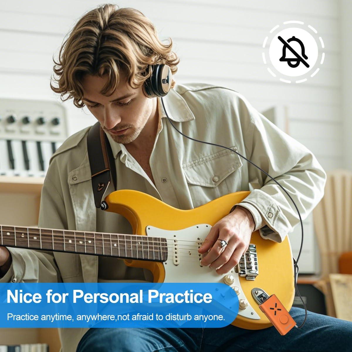 Amplificador de Auriculares Dozzly MS-8 Naranja con 18 Efectos