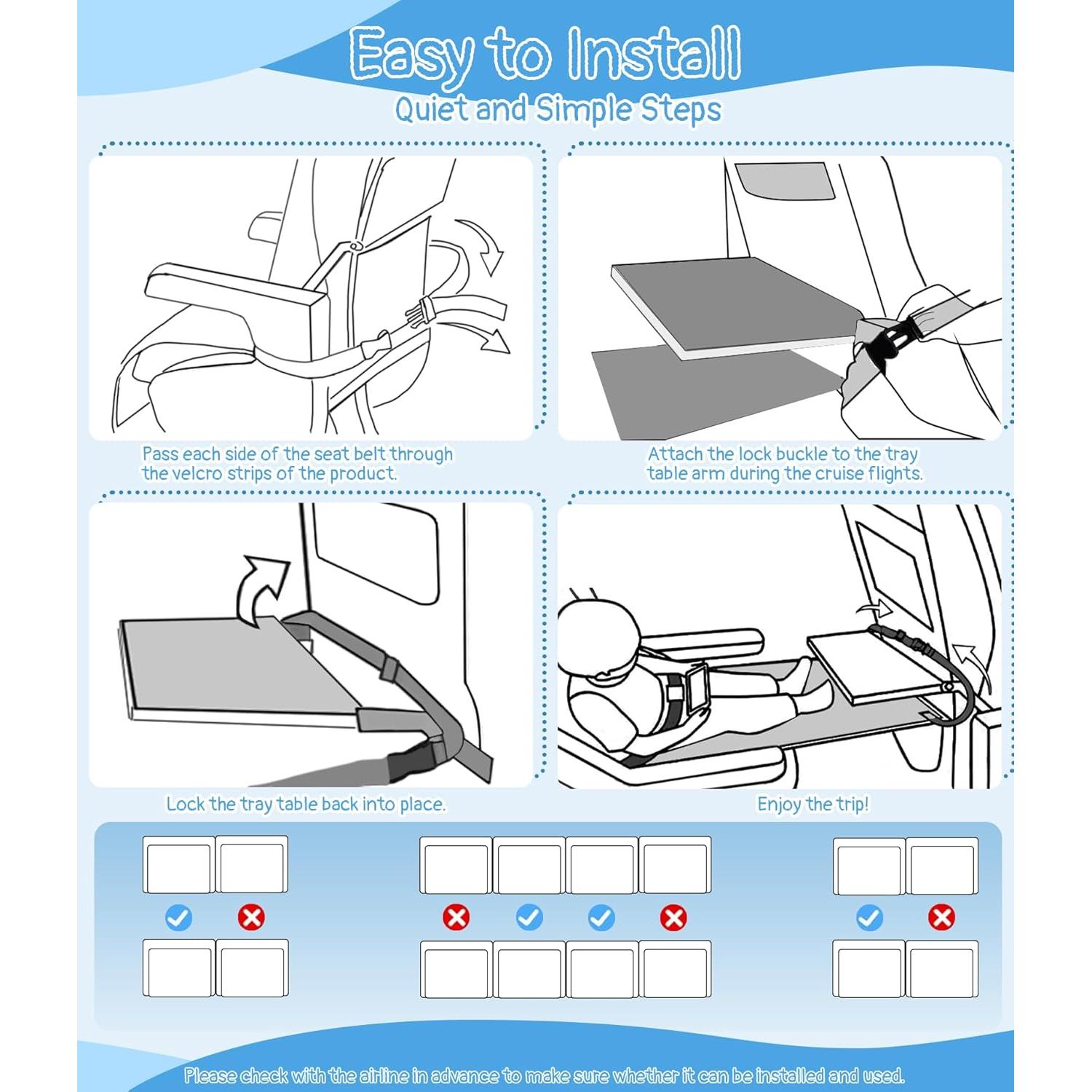 Cama de avión portátil Ravasen para niños 1-4 años azul