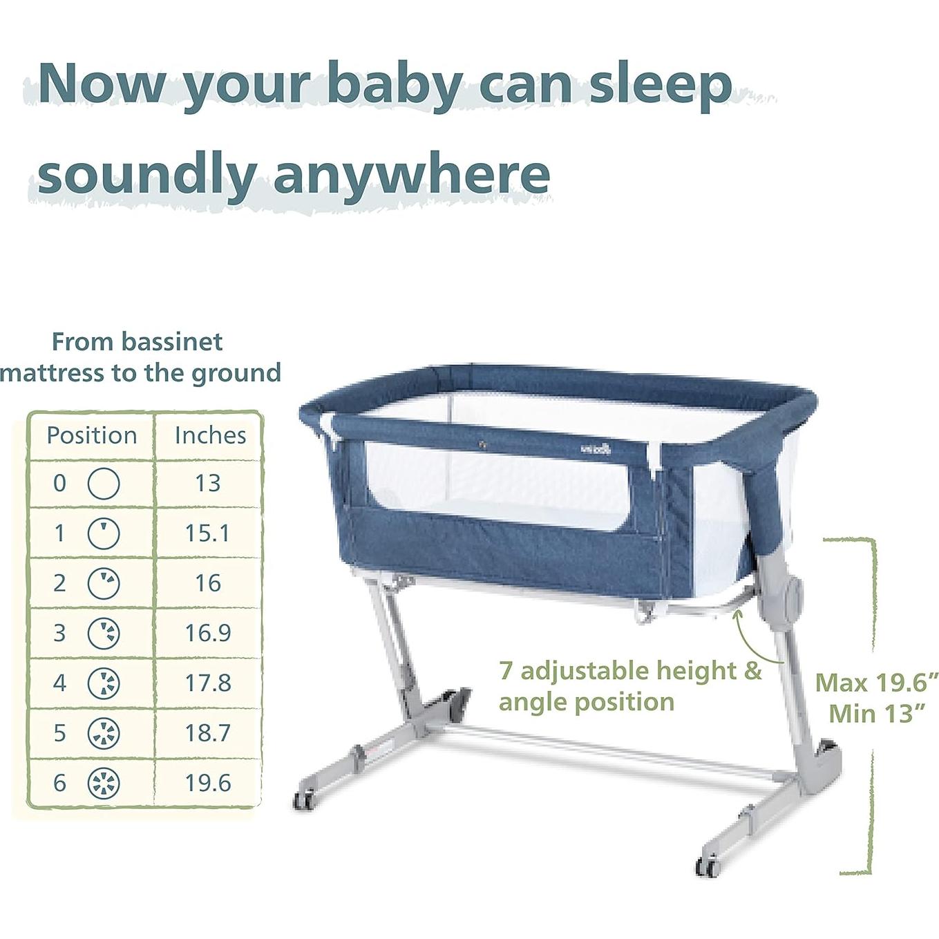 Cuna 3-en-1 Unilove Abraza Me Plus Ajustable Azul