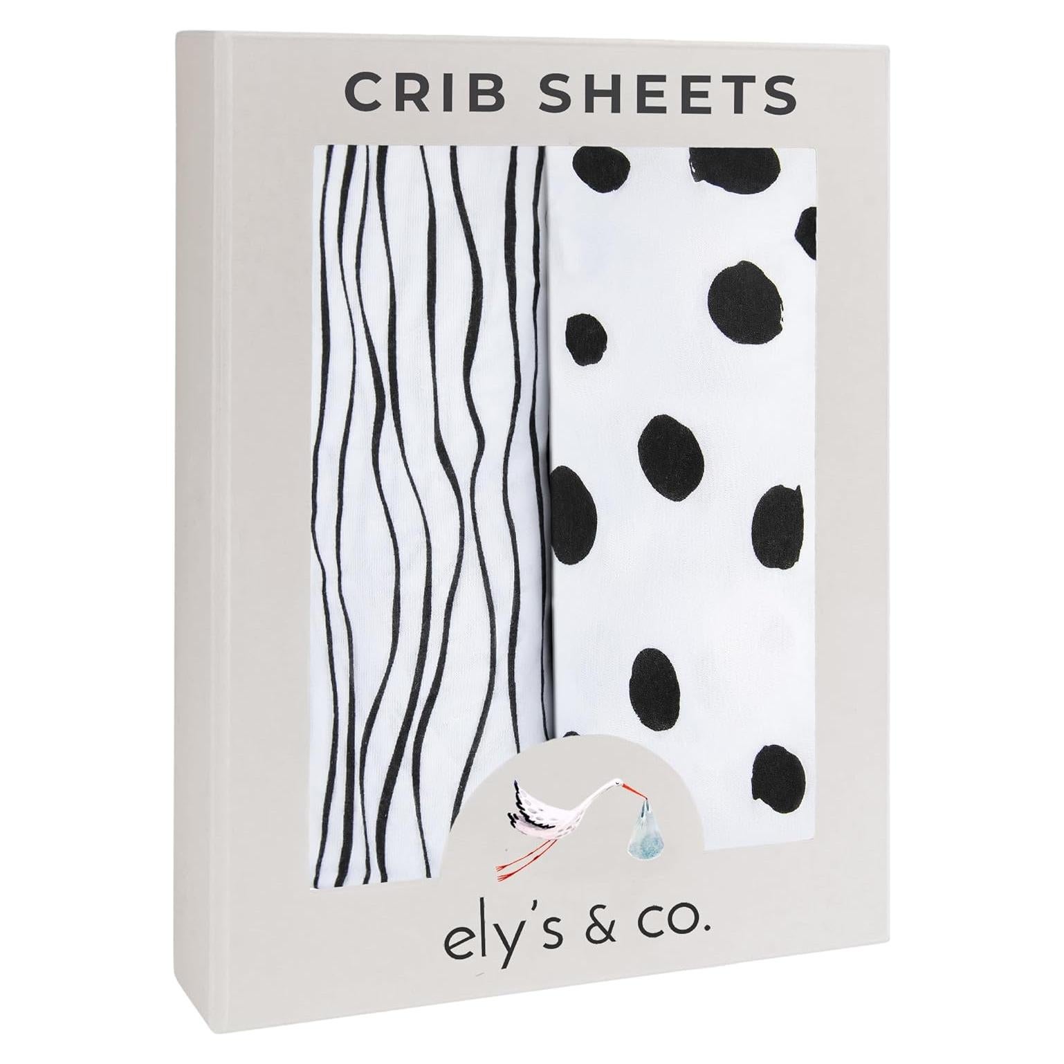 Juego de Sábanas para Cuna Ely's & Co. 100% Algodón Jersey Rayas