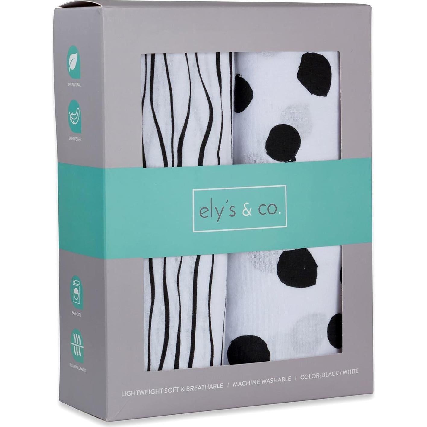 Juego de Sábanas para Cuna Ely's & Co. 100% Algodón Jersey Rayas