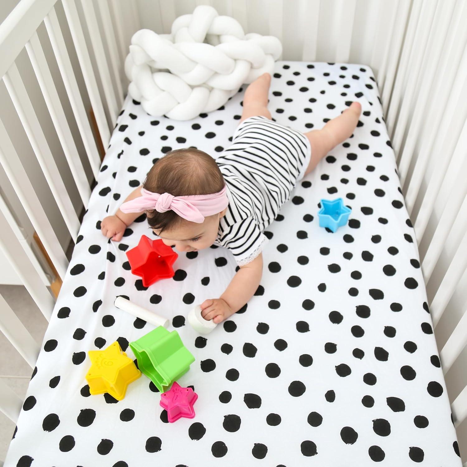 Juego de Sábanas para Cuna Ely's & Co. 100% Algodón Jersey Rayas