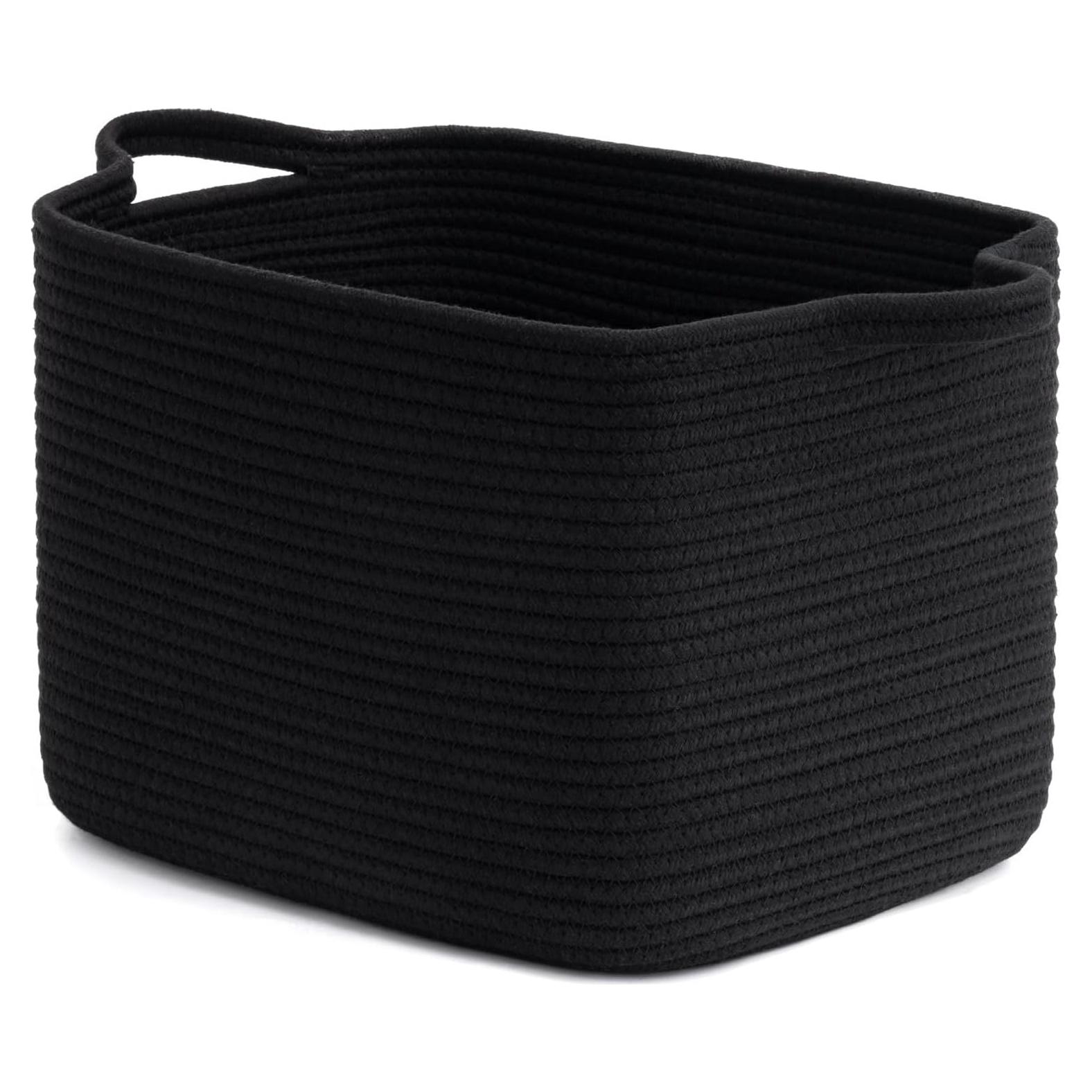 Cesta de Almacenamiento Tejida INDRESSME Negra 33x25.4x22.9cm