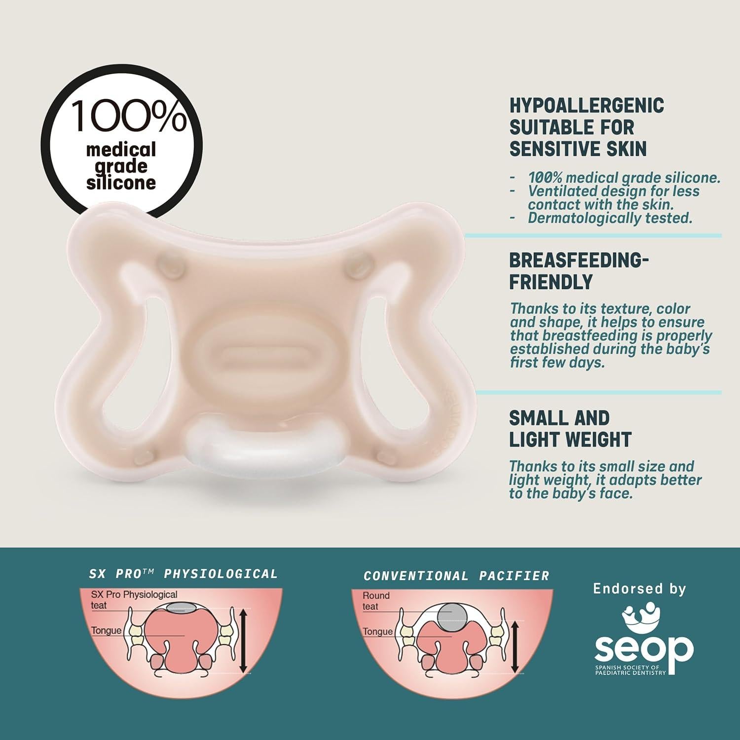 Chupete de Silicona Suavinex Zero Zero Tetina Fisiológica -2-2M