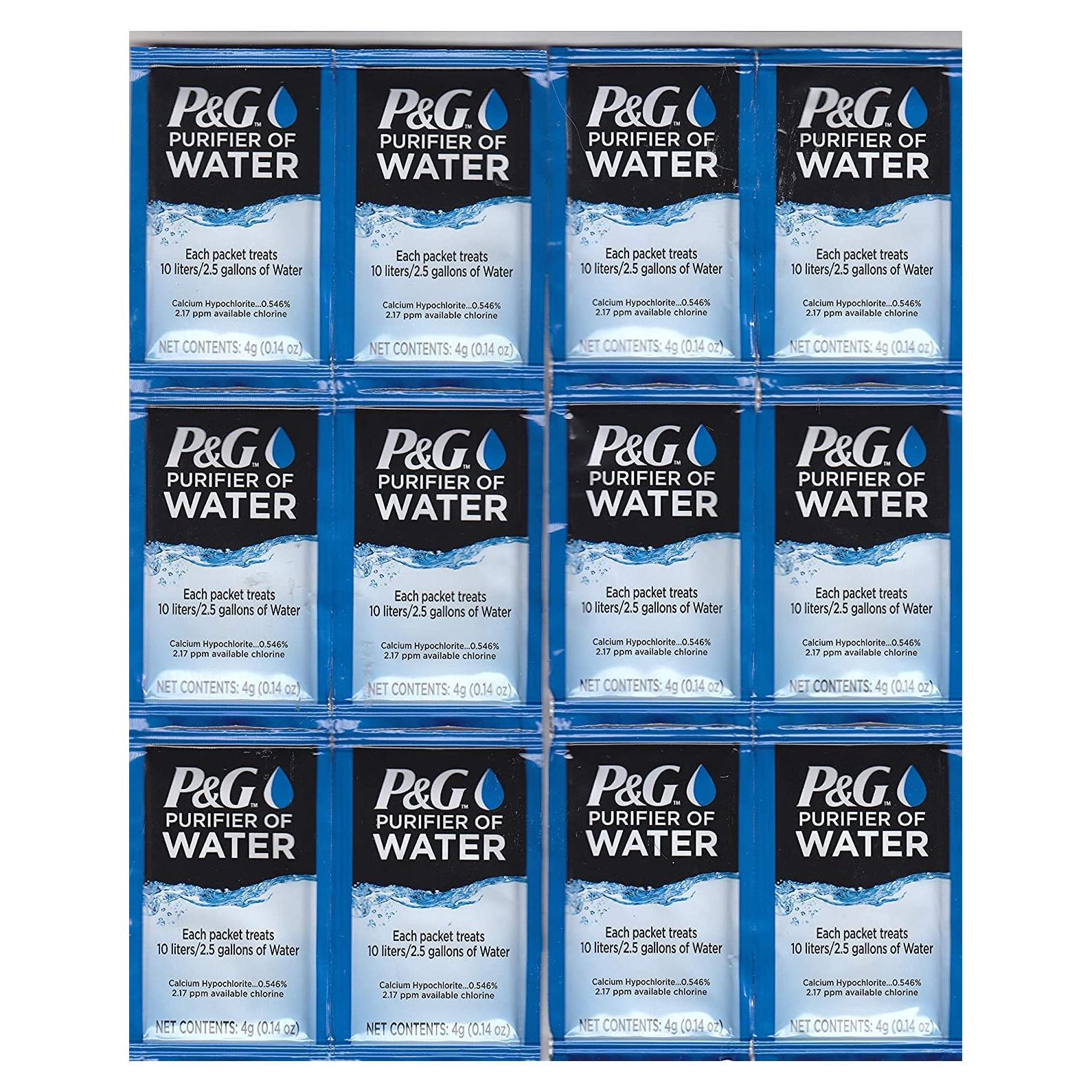 Purificador de Agua P&G 12 Paquetes Portátiles 10 Litros