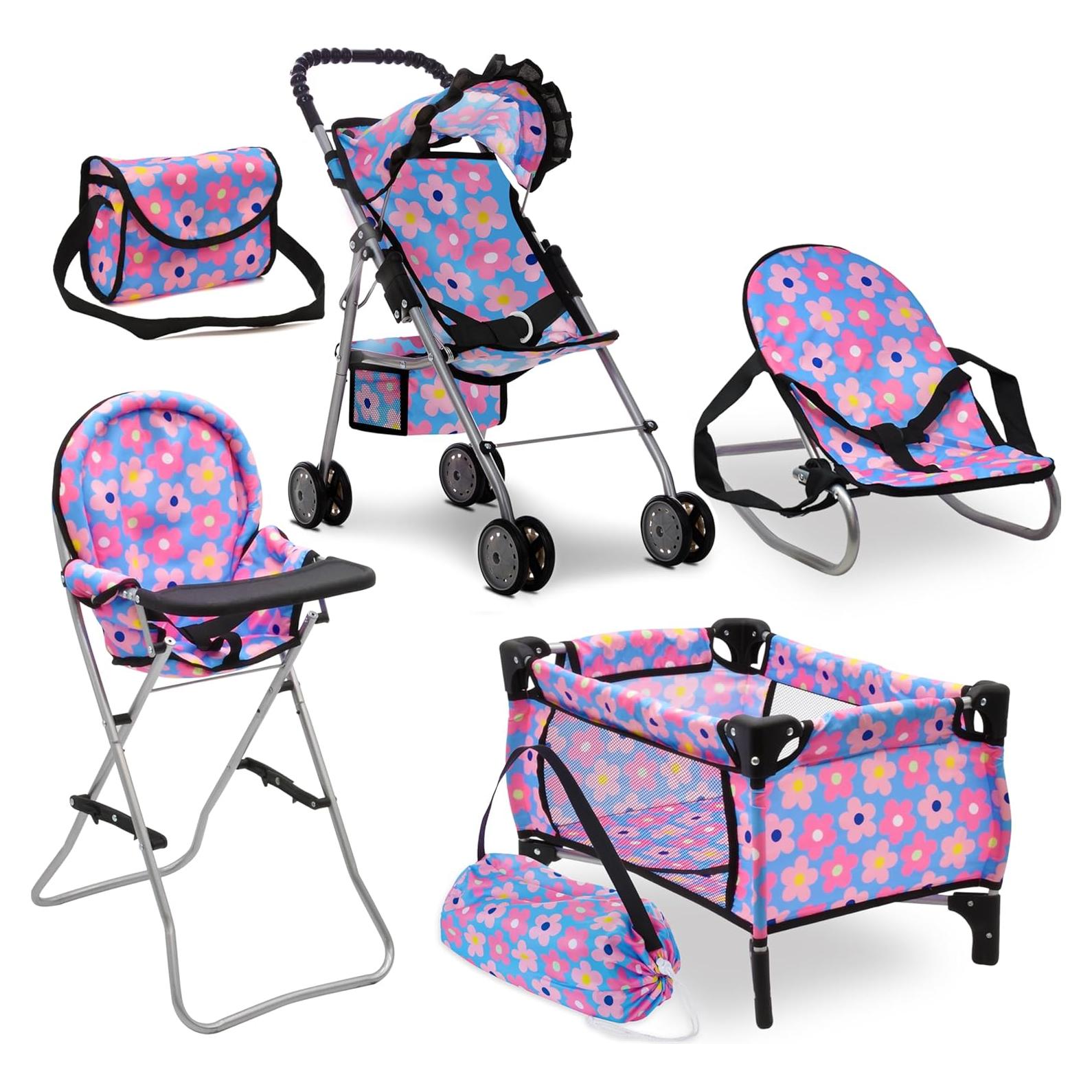 Cochecito de Muñeca 4 en 1 Dolls To Play Azul 50.8 cm